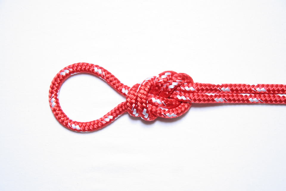 Photo of a finished figure-eight loop